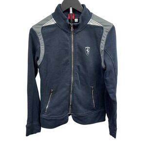 Puma x Ferrari Women's Black Full Zip Fitted Fleece Lined Track Jacket